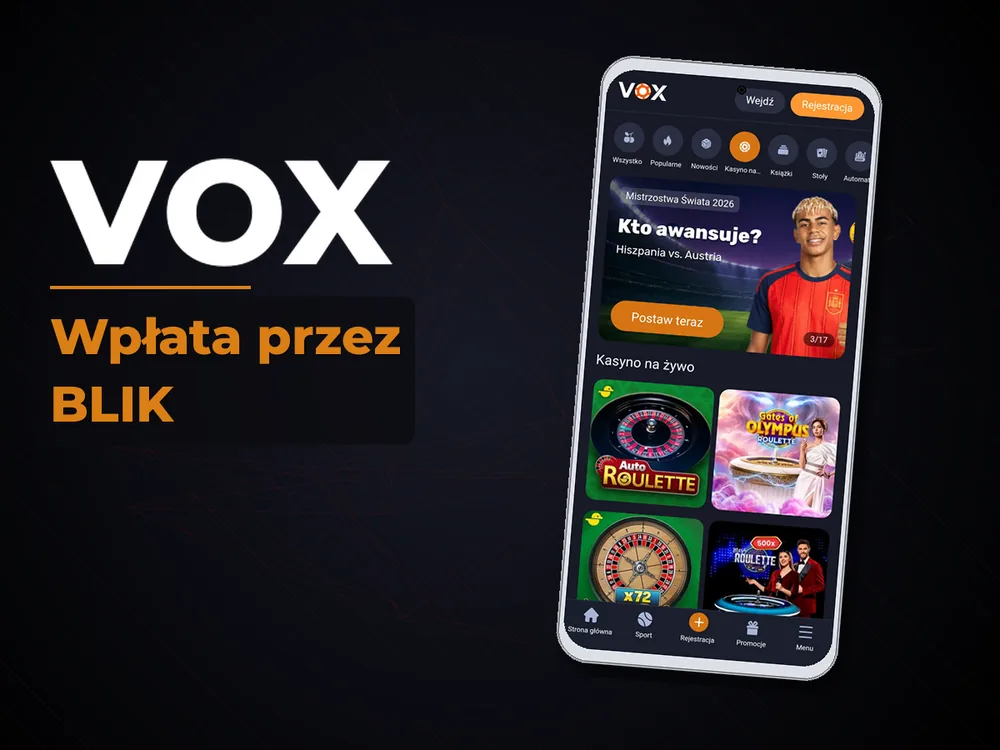 vox - Wpłata przez BLIK