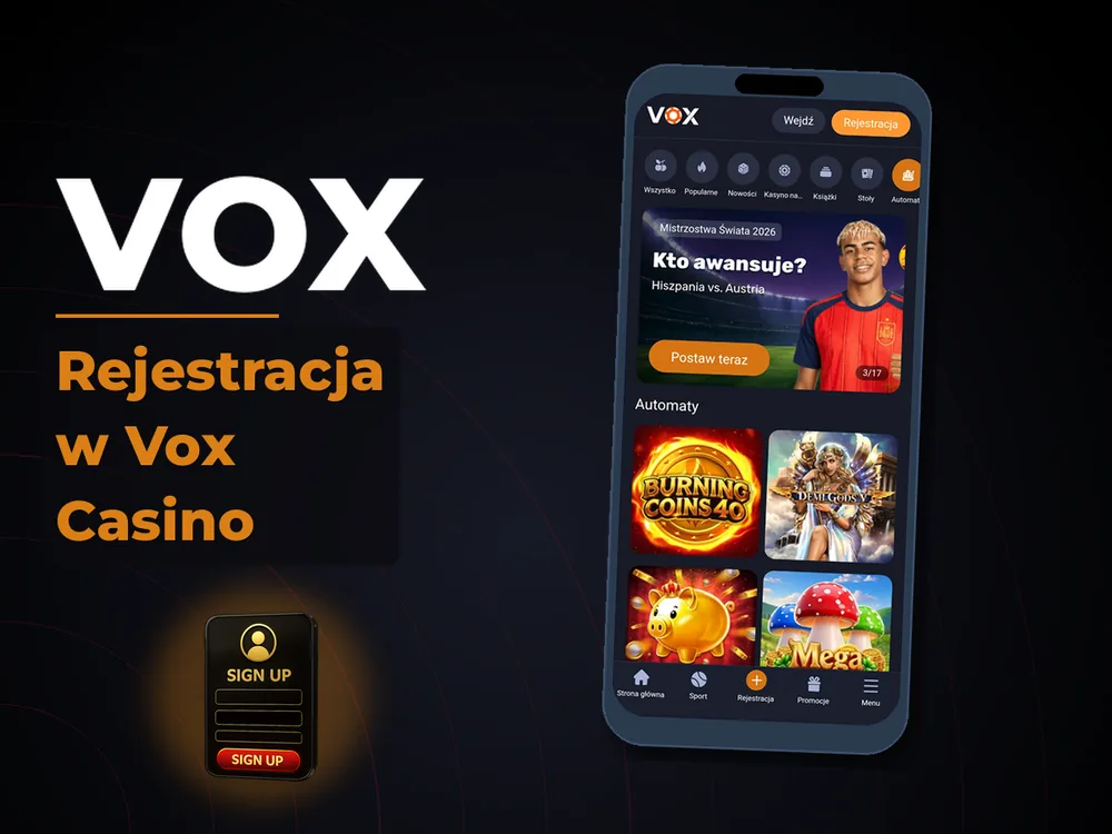 vox - Rejestracja w Vox Casino